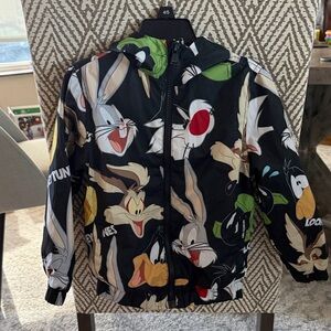 Members Only Kids Raincoat - Black with Cartoon Characters